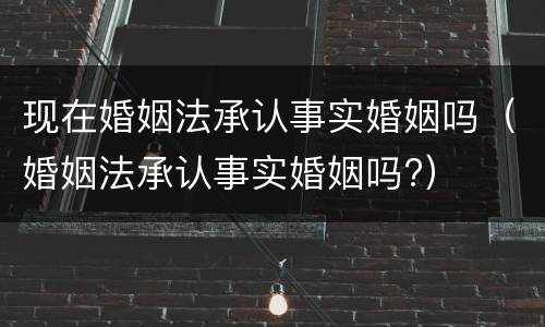 现在婚姻法承认事实婚姻吗（婚姻法承认事实婚姻吗?）
