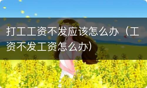 打工工资不发应该怎么办（工资不发工资怎么办）