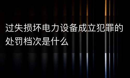 过失损坏电力设备成立犯罪的处罚档次是什么