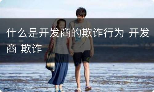 什么是开发商的欺诈行为 开发商 欺诈