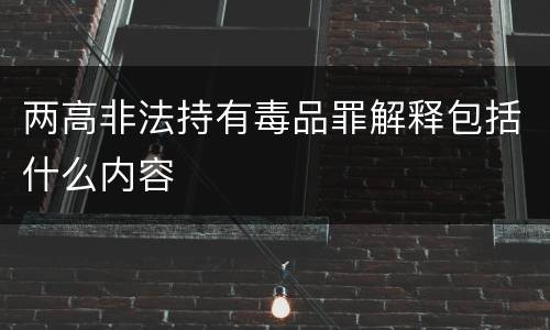 两高非法持有毒品罪解释包括什么内容