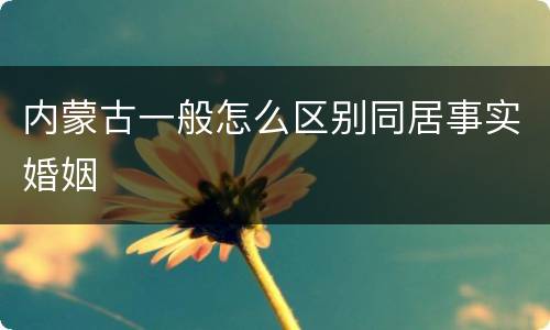 内蒙古一般怎么区别同居事实婚姻