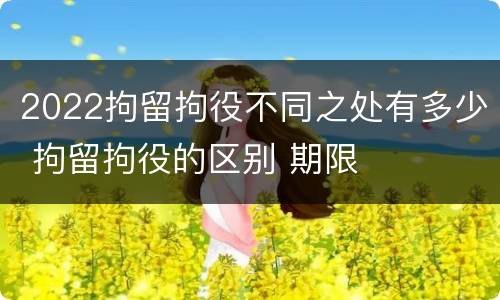 2022拘留拘役不同之处有多少 拘留拘役的区别 期限