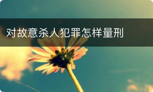 对故意杀人犯罪怎样量刑