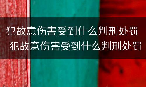 犯故意伤害受到什么判刑处罚 犯故意伤害受到什么判刑处罚最轻