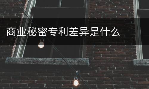 商业秘密专利差异是什么