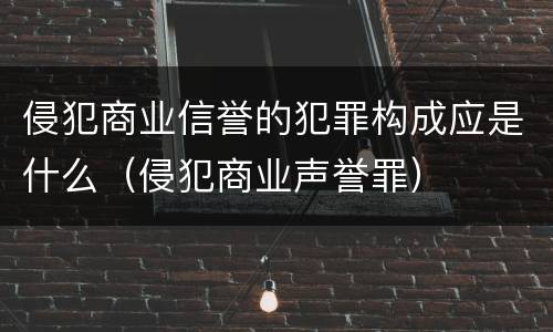 侵犯商业信誉的犯罪构成应是什么（侵犯商业声誉罪）