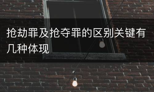 抢劫罪及抢夺罪的区别关键有几种体现