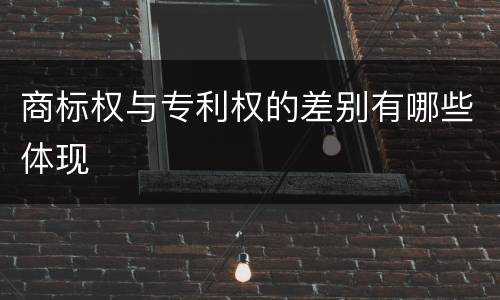 商标权与专利权的差别有哪些体现