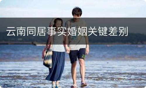 云南同居事实婚姻关键差别