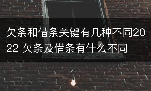 欠条和借条关键有几种不同2022 欠条及借条有什么不同