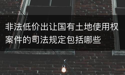 非法低价出让国有土地使用权案件的司法规定包括哪些