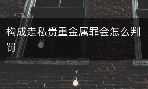 构成走私贵重金属罪会怎么判罚