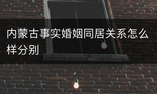 内蒙古事实婚姻同居关系怎么样分别