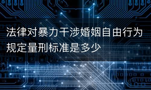 法律对暴力干涉婚姻自由行为规定量刑标准是多少