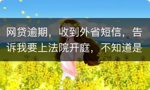 网贷逾期，收到外省短信，告诉我要上法院开庭，不知道是不是真的