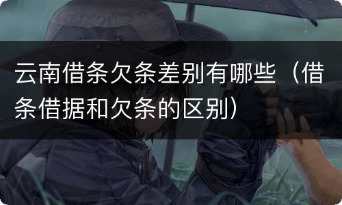 云南借条欠条差别有哪些（借条借据和欠条的区别）