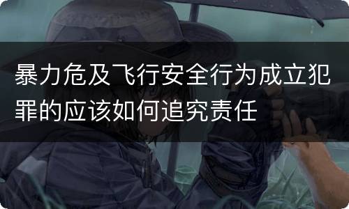 暴力危及飞行安全行为成立犯罪的应该如何追究责任