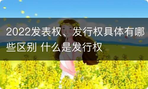2022发表权、发行权具体有哪些区别 什么是发行权