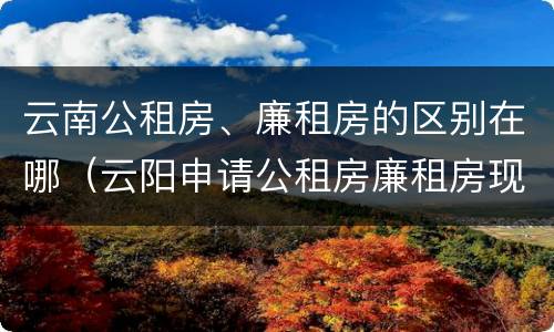 云南公租房、廉租房的区别在哪（云阳申请公租房廉租房现在的什么地方）