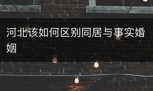 河北该如何区别同居与事实婚姻