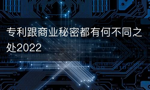 专利跟商业秘密都有何不同之处2022