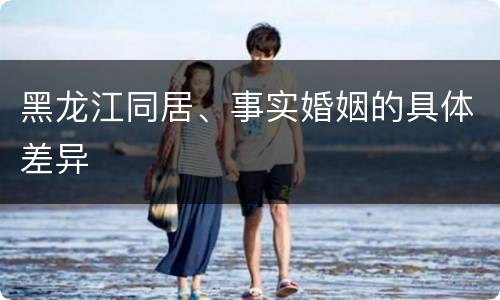 黑龙江同居、事实婚姻的具体差异