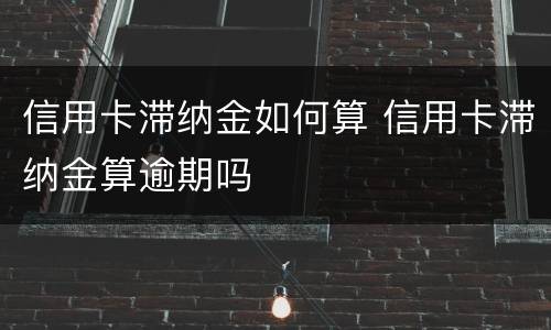 信用卡滞纳金如何算 信用卡滞纳金算逾期吗