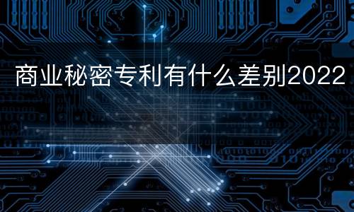 商业秘密专利有什么差别2022