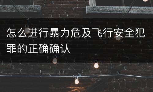 怎么进行暴力危及飞行安全犯罪的正确确认