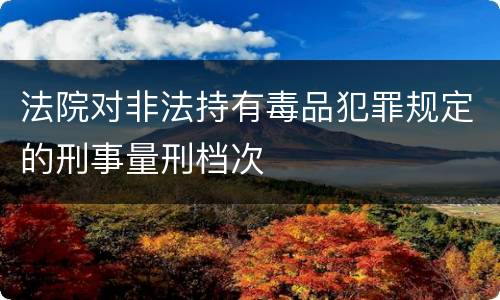 法院对非法持有毒品犯罪规定的刑事量刑档次