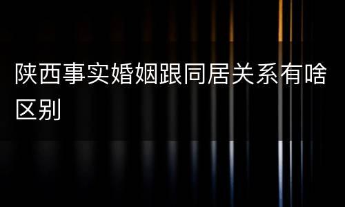 陕西事实婚姻跟同居关系有啥区别