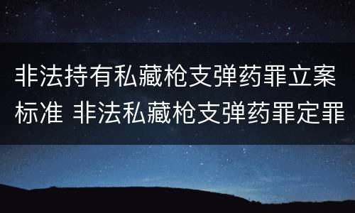 非法持有私藏枪支弹药罪立案标准 非法私藏枪支弹药罪定罪处罚