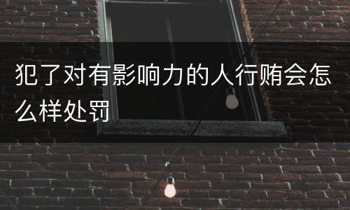 犯了对有影响力的人行贿会怎么样处罚