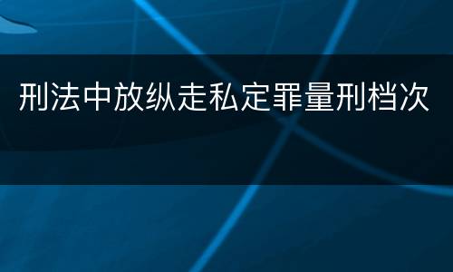 刑法中放纵走私定罪量刑档次