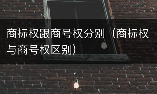 商标权跟商号权分别（商标权与商号权区别）