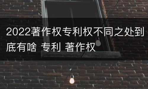 2022著作权专利权不同之处到底有啥 专利 著作权