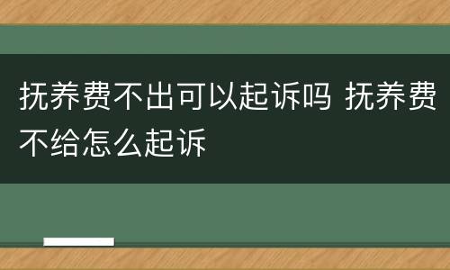 抚养费不出可以起诉吗 抚养费不给怎么起诉