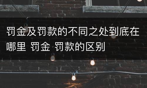 罚金及罚款的不同之处到底在哪里 罚金 罚款的区别