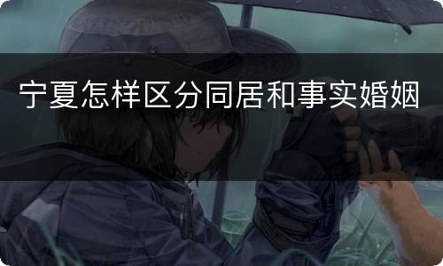 宁夏怎样区分同居和事实婚姻