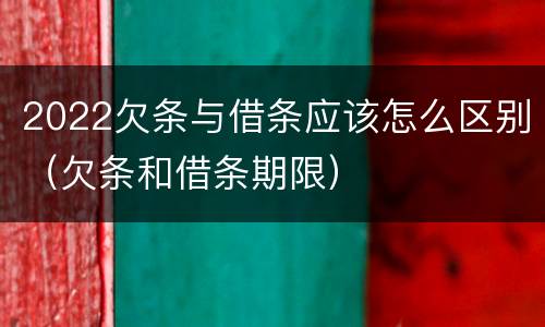 2022欠条与借条应该怎么区别（欠条和借条期限）
