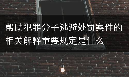 帮助犯罪分子逃避处罚案件的相关解释重要规定是什么