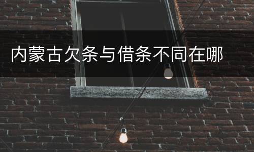 内蒙古欠条与借条不同在哪