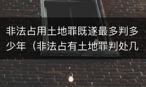 非法占用土地罪既遂最多判多少年（非法占有土地罪判处几年）