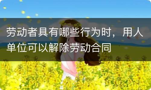 劳动者具有哪些行为时，用人单位可以解除劳动合同