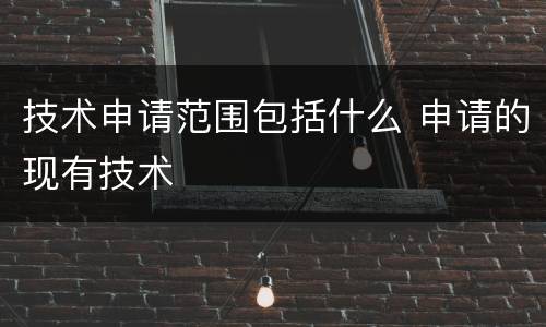 技术申请范围包括什么 申请的现有技术