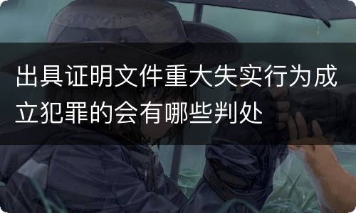 出具证明文件重大失实行为成立犯罪的会有哪些判处