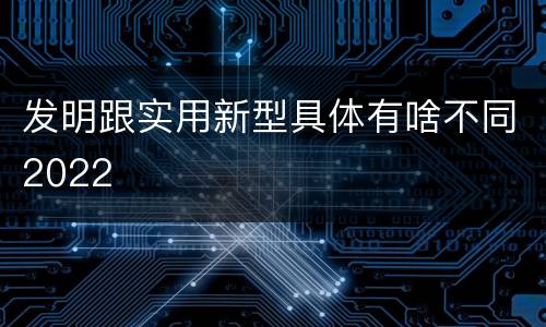 发明跟实用新型具体有啥不同2022