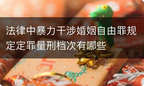 法律中暴力干涉婚姻自由罪规定定罪量刑档次有哪些