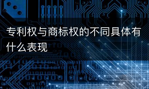 专利权与商标权的不同具体有什么表现